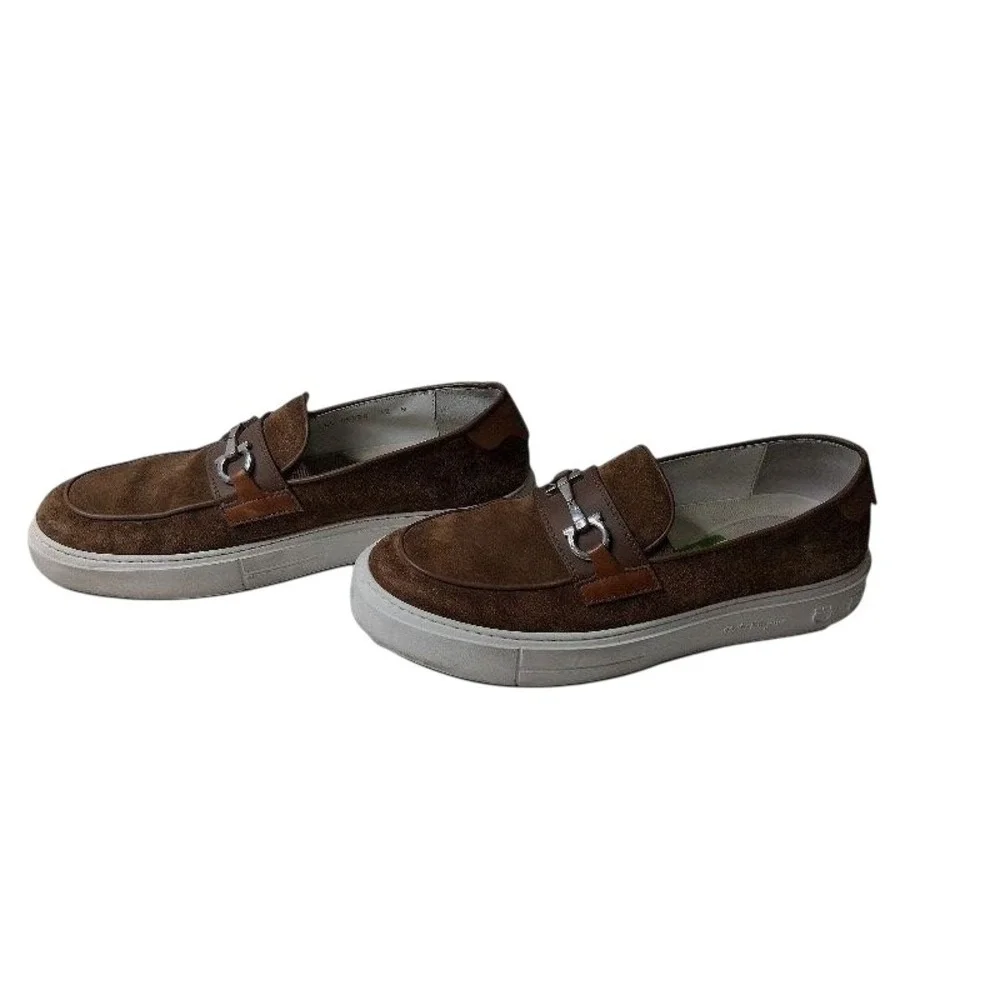 Salvatore Ferragamo Sz 12 Saturday Brown Sugar Suede Bit Loafer Italy Old Money